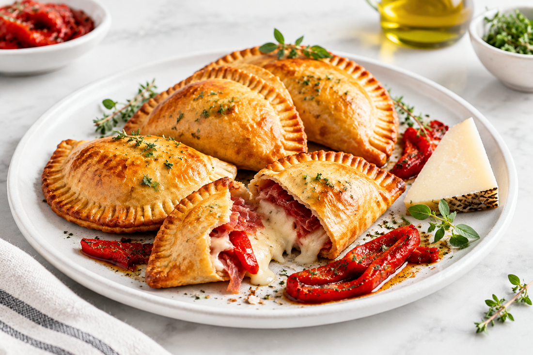 Serrano Ham, Manchego & Roasted Pepper Empanadillas